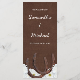Western Horseshoes and Daisies Wedding Program