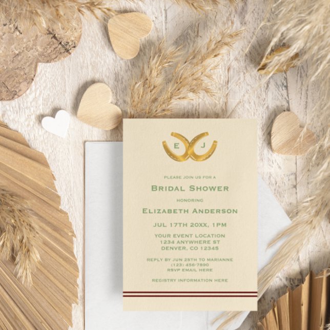 Western Horseshoes Bridal Shower Invitation (Creator Uploaded)