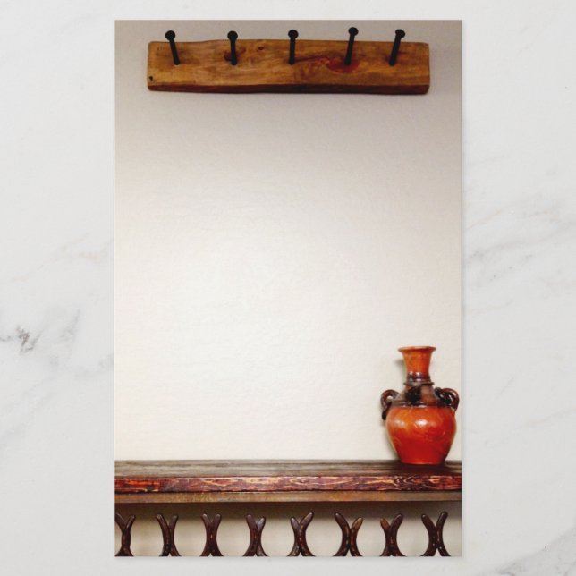 Western Horseshoes Railroad Spikes Southwest Vase Stationery (Front)