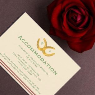 Western Horseshoes Wedding Accommodation Enclosure Card