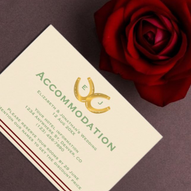 Western Horseshoes Wedding Accommodation Enclosure Card (Creator Uploaded)