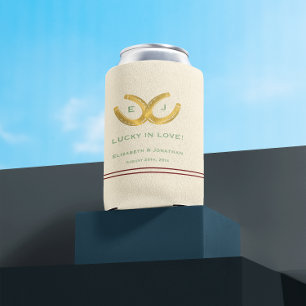 Western Horseshoes Wedding Can Cooler