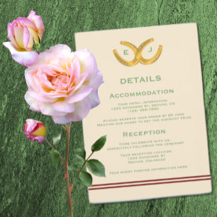 Western Horseshoes Wedding Details Enclosure Card