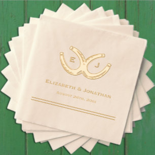 Western Horseshoes Wedding Foil Napkins