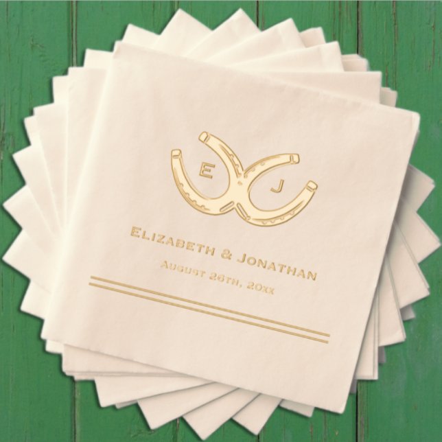 Western Horseshoes Wedding Foil Napkins (Creator Uploaded)