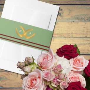 Western Horseshoes Wedding Invitation Belly Band