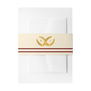 Western Horseshoes Wedding Invitation Belly Band
