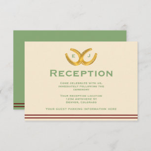 Western Horseshoes Wedding Reception Enclosure Card