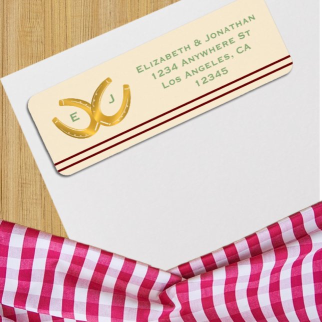 Western Horseshoes Wedding Return Address Label (Creator Uploaded)