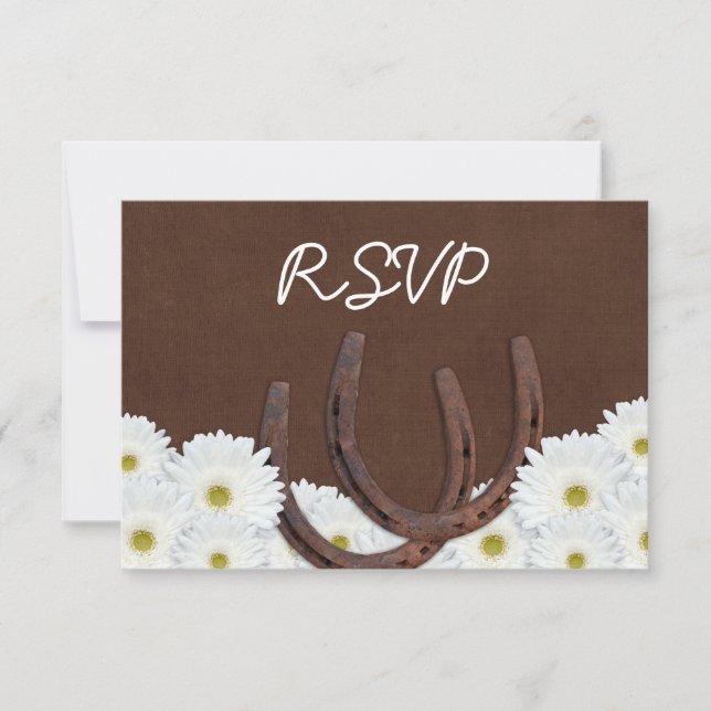 Western Horseshoes Wedding RSVP Response Card (Front)
