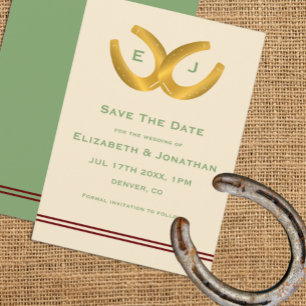 Western Horseshoes Wedding Save The Date