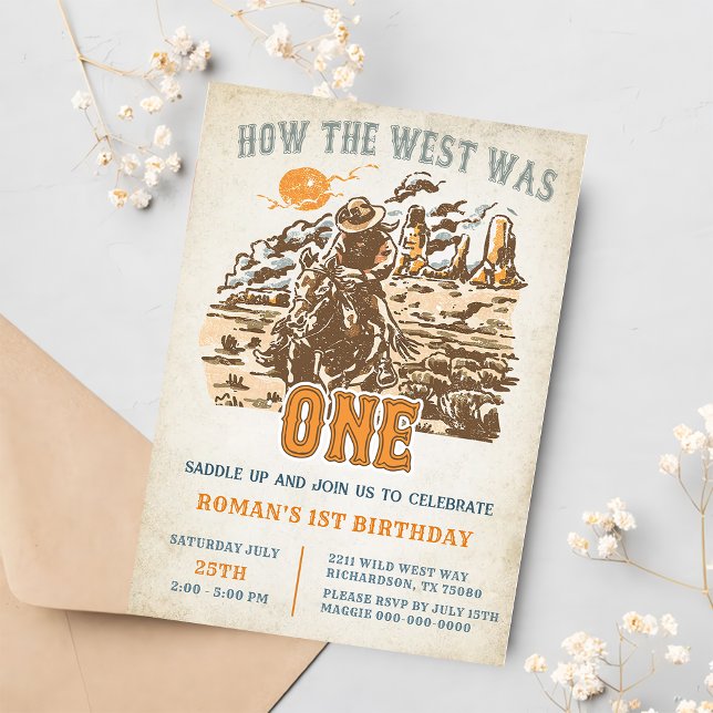 Western How The West Was One 1st Birthday Party  Invitation (Creator Uploaded)