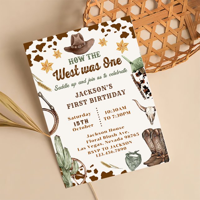 Western How The West Was One First Birthday  Invitation (Creator Uploaded)