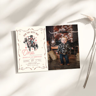 Western How The West Was One Rodeo 1st Birthday Invitation