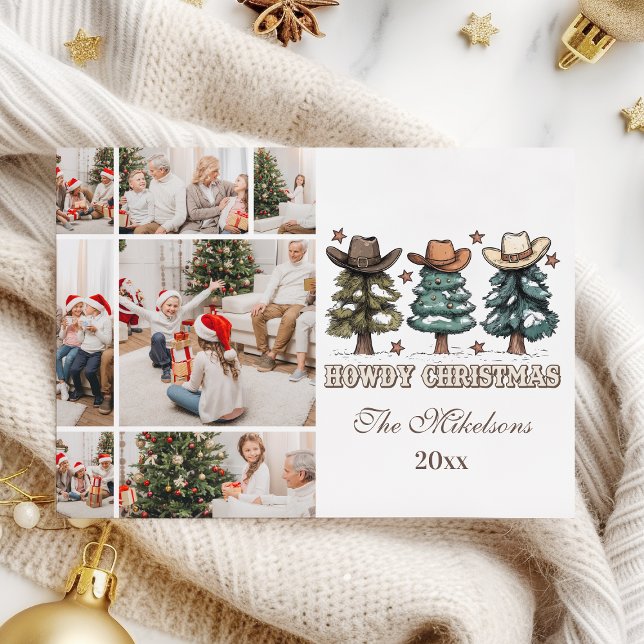  Western Howdy Christmas 7 photo Holiday Card (Creator Uploaded)