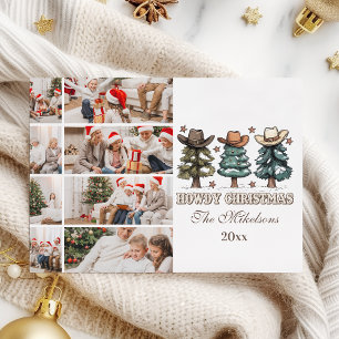 Western Howdy Christmas 8 photo Holiday Card