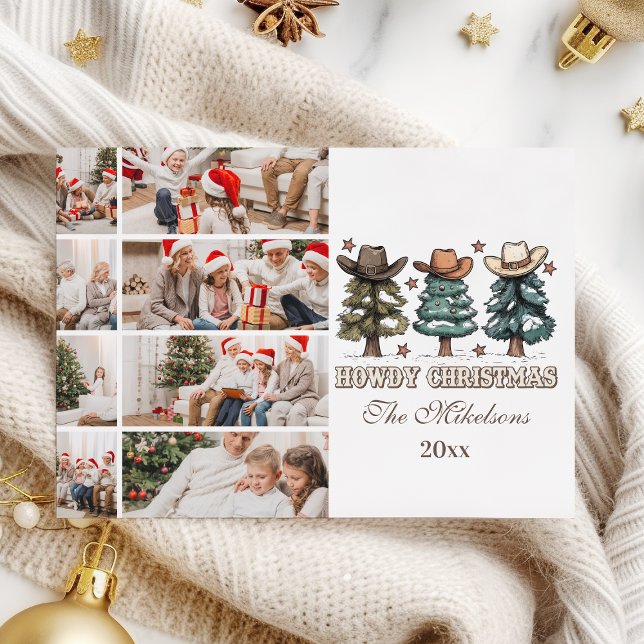  Western Howdy Christmas 8 photo Holiday Card (Creator Uploaded)