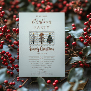 Western Howdy Cowboy Christmas Invitation