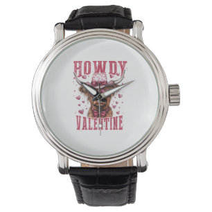 Western Howdy Highland Cow Valentines Day Highland Watch