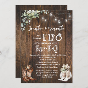 Western I do BBQ Stock the Bar Couples Shower Invitation