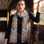 Western Inspired Floral Art Turquoise Teal Scarf<br><div class="desc">Western Inspired Floral Art damask pattern long scarf in turquoise and teal colour palette with earth tones and hints of rose pink. Beautiful decorative western fashion accessories for the modern cowgirl. A stylish and charming addition to any western wardrobe! Show them who's the belle of the ball!</div>