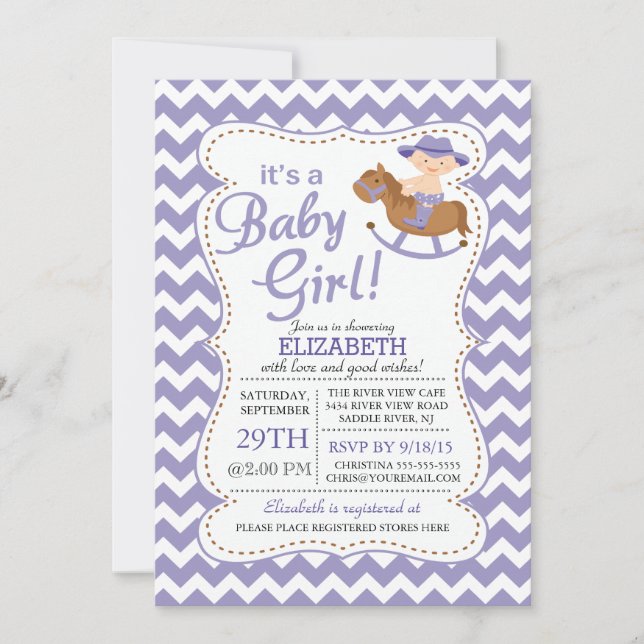 Western It's a COWGIRL Girl Baby Shower Invitation (Front)