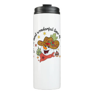Western Its The Most Wonderful Time Cowboy Snowman Thermal Tumbler