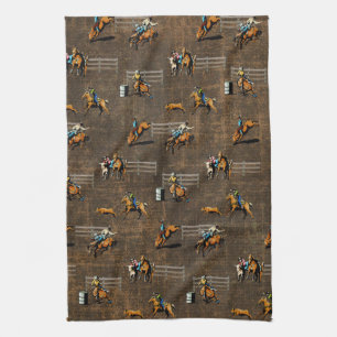 Western Kitchen Towel Rodeo Design