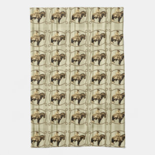 Western Kitchen Towel Vintage Cowboy