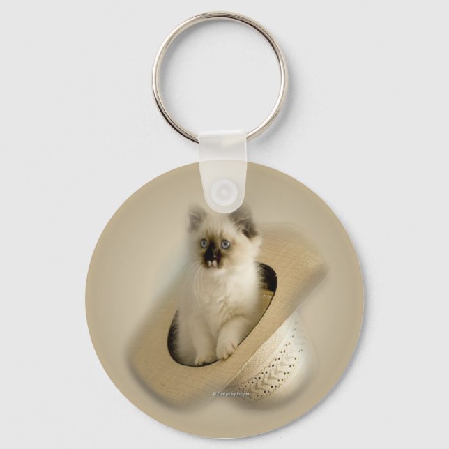 western_kitty_ornament key ring (Front)
