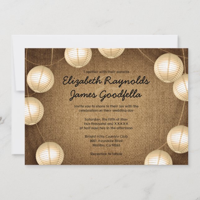 Western Lantern Wedding Invitations (Front)
