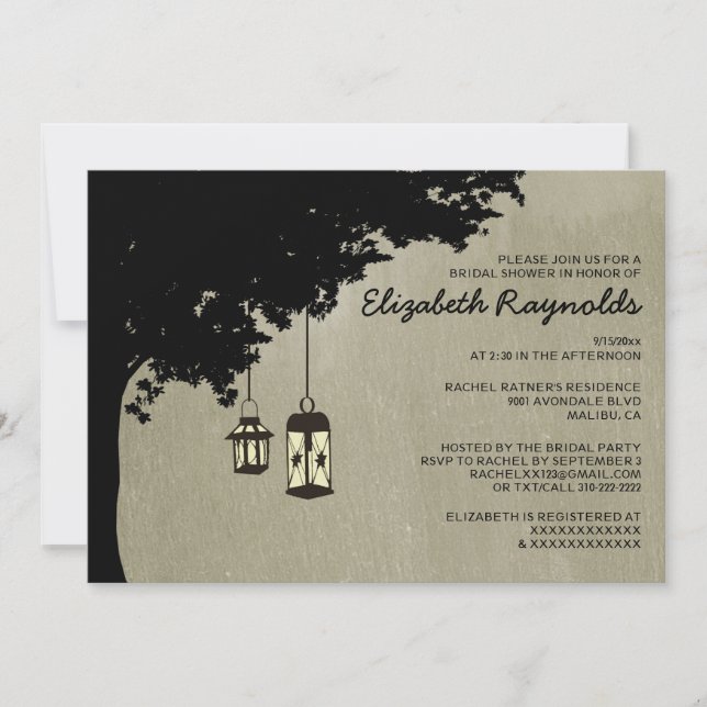 Western Lanterns Bridal Shower Invitations (Front)
