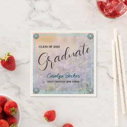 Western Lavender Fields Graduation Party Napkin