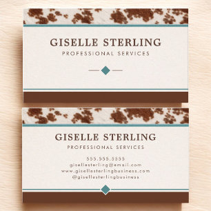 Western Leather Cowhide Business Card