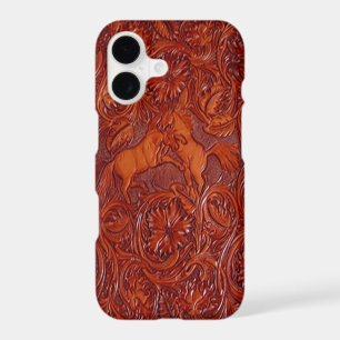 western leather style with mustangs iPhone 7 case