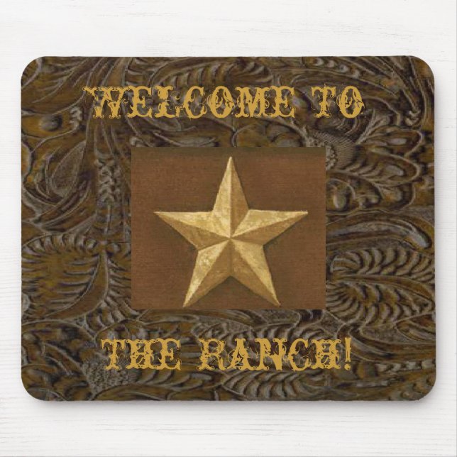 Western Leather Tool Print Star The Ranch Mousepad (Front)
