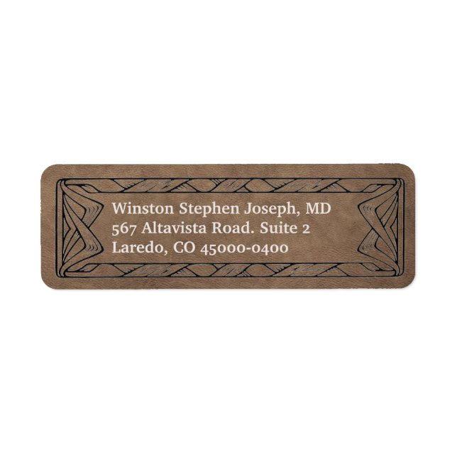 Western Leather White Return Address Label (Front)