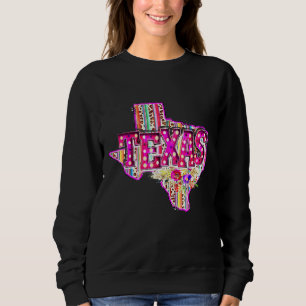 Western Leopard Serape Texas State Home Texas Cowg Sweatshirt