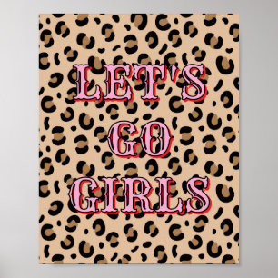 Western,Let's Go Girls Poster, Girl Power Wall Art