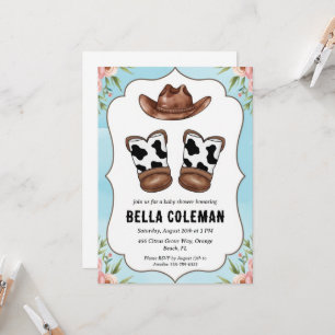 western little cowboy baby shower invitations