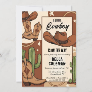 western little cowboy baby shower invitations