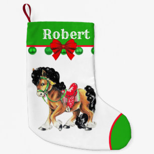Western Little Horse Pony With Saddle Small Christmas Stocking