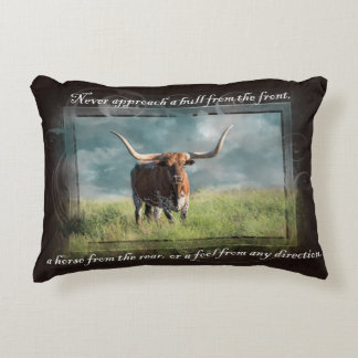 Western Longhorn Cowboy Wisdom Decorative Cushion