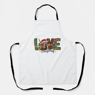 Western Love Christmas Scottish Cow Highland Cattl Apron