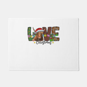 Western Love Christmas Scottish Cow Highland Cattl Doormat