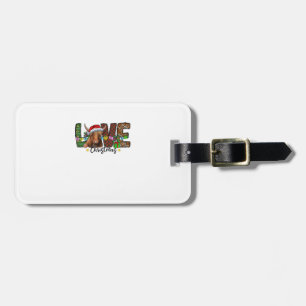 Western Love Christmas Scottish Cow Highland Cattl Luggage Tag