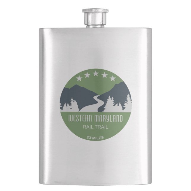 Western Maryland Rail Trail Hip Flask (Front)