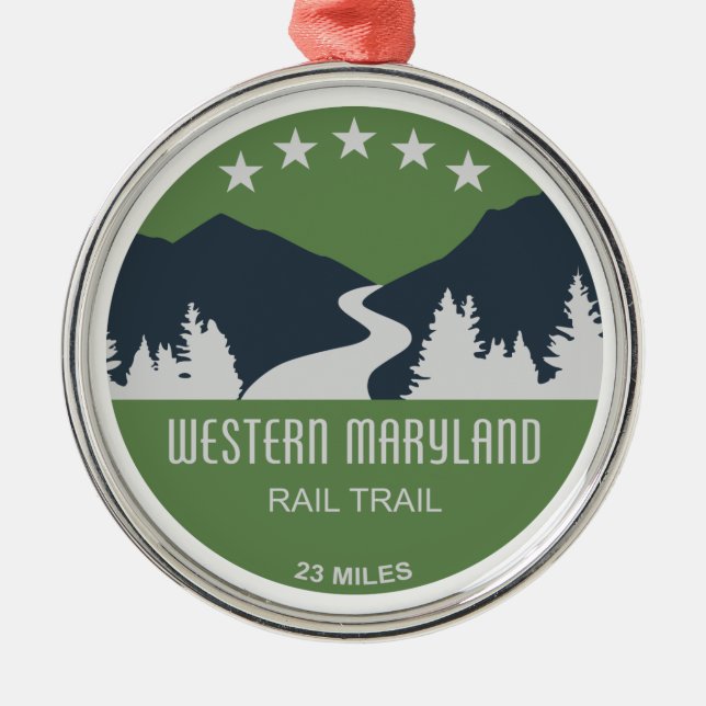 Western Maryland Rail Trail Metal Ornament (Front)