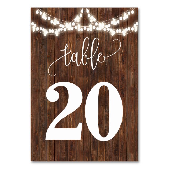 Western Mason Jar Country Wedding Table Number (Front)