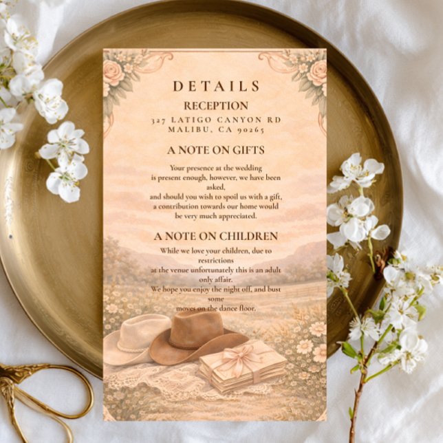 Western Meadow Keepsake Wedding Enclosure Card (Creator Uploaded)